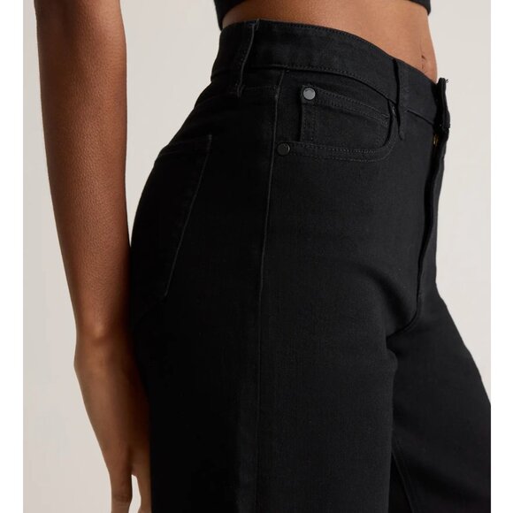 Quince Bella Stretch Wide Leg Jeans - Black - Size 29 - Picture 2 of 6